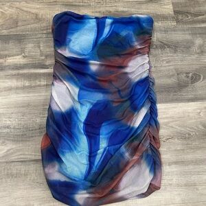 Princess Polly KALENA MINI DRESS BLUE MULTI